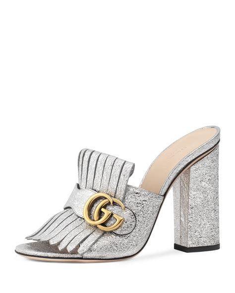 gucci silver marmont sandals|Gucci Marmont thong sandals sale.